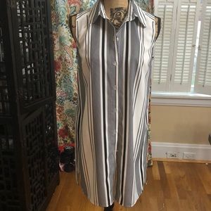 Joan Vass long striped blouse